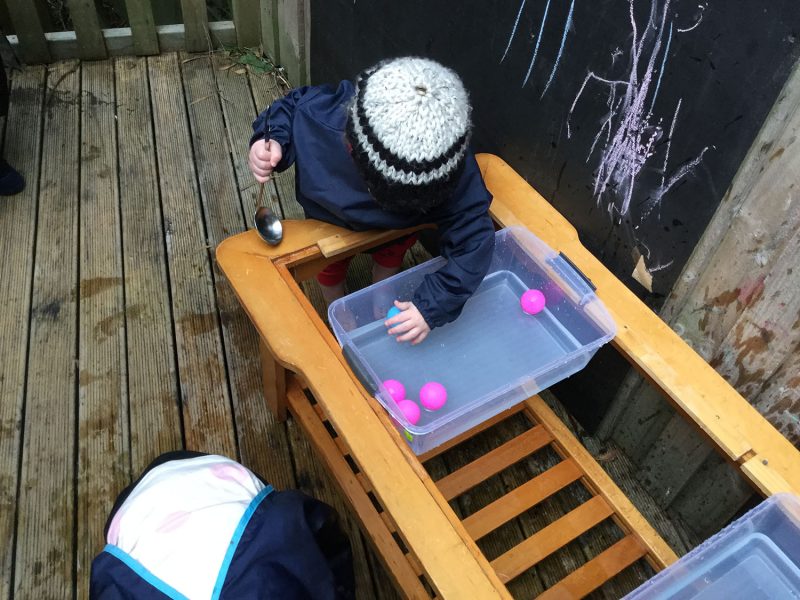 Scooping ping pong balls